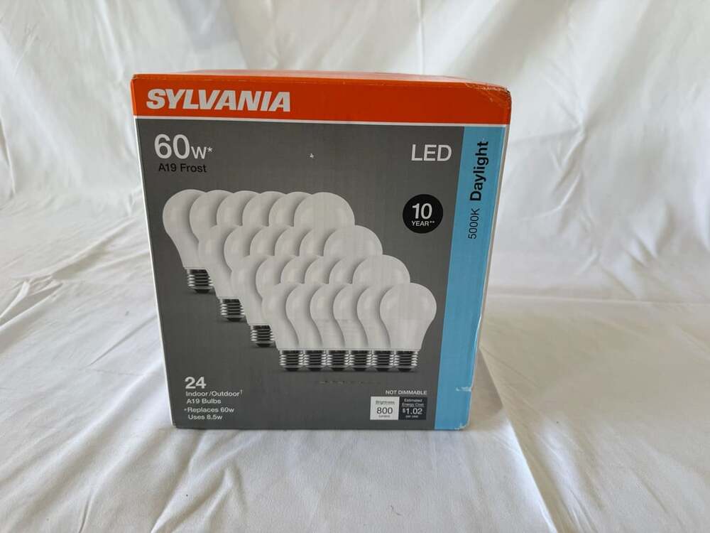 Sylvania 60W A19 Frosted LED Daylight Light Bulbs 24-Pack